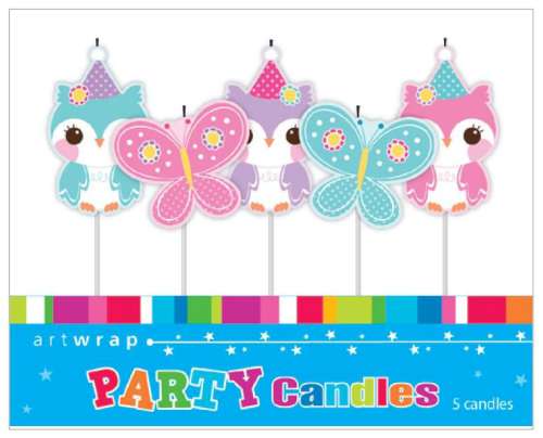 Party Candles - Cute Owls - Click Image to Close